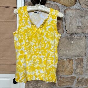 Yellow Floral Sleeveless Top